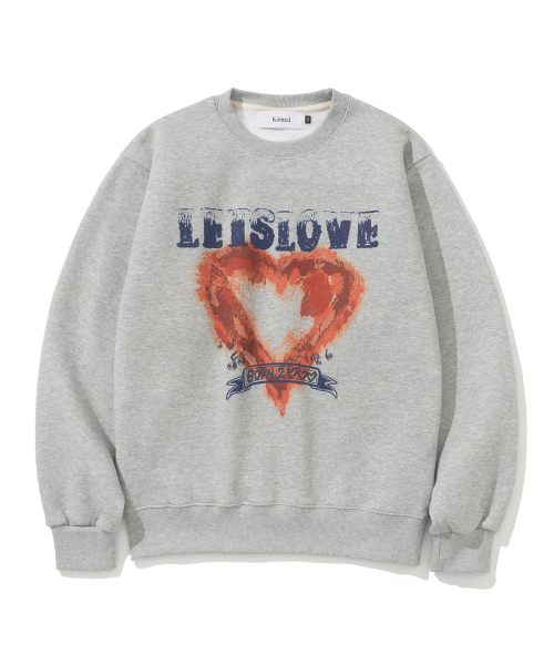 KNITTED（ニッティド）の「[NITTED X QWER DEMO] LETS LOVE MAN TO MAN MELANGE GREY（スウェット・レディース・その他・LARGE/MEDIUM/X-LARGE）」の3枚目の写真