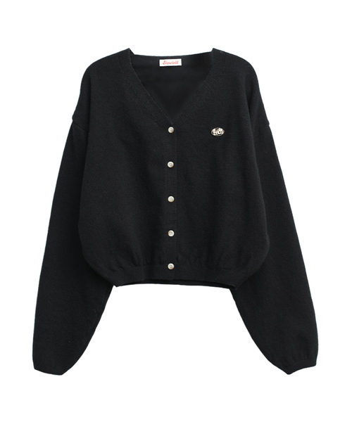SLOWLOLLI(スローローリ)の「Urban cozy button cardigan_5 Colors(カーディガン/ボレロ・レディース・オートミール/ブラック/ネイビー/グレー/レッド・FREE)」の2枚目の写真