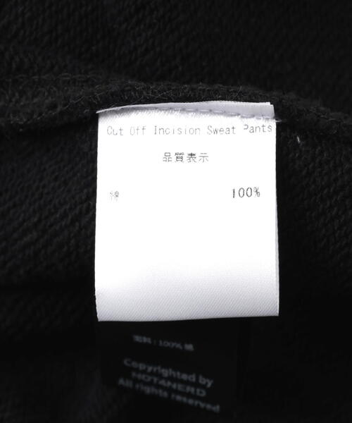 NOT4NERD（ノットフォーナード）の「NOT4NERD/ノットフォーナード/Cut Off Incision Sweat Pants（スウェットパンツ・メンズ・ブラック/グレー・M/L/XL）」の9枚目の写真