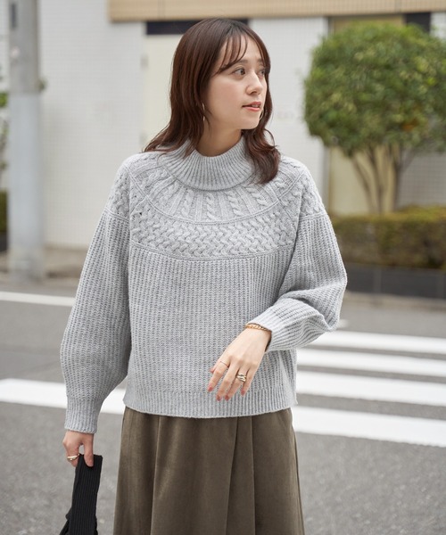 ikka(イッカ)の「求心編みニットプルオーバー(ニット/セーター・レディース・グレー/アイボリー/ブラウン系その他/イエロー/ミント・M/L/S)」の22枚目の写真