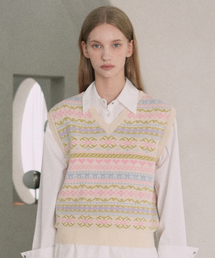 VLETI（ブレッティ）の「Ramswool Jacquard Knit Vest (cream)（ベスト）」