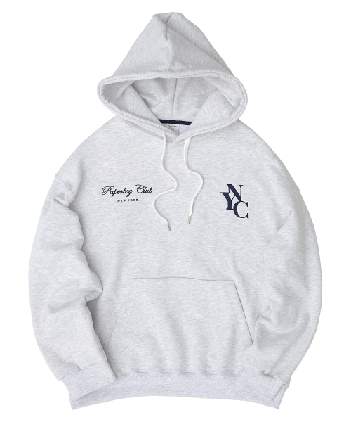 PAPERBOY(ペーパーボーイ)の「NYC フードパーカー-ホワイトメランジ(パーカー・レディース・その他・SMALL/MEDIUM/LARGE/X-LARGE)」の1枚目の写真