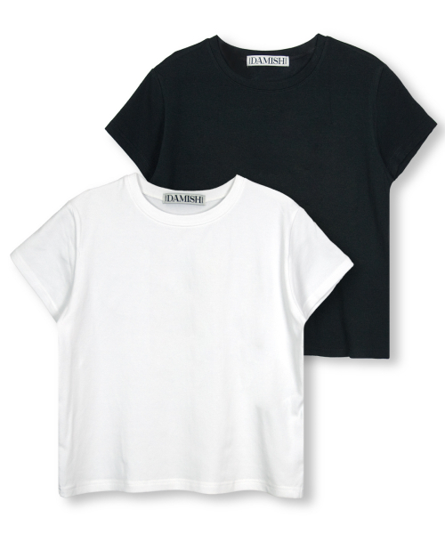 DAMISH(ダミシュ)の「ベーシックセミクルーネックTシャツ_ホワイト(Tシャツ/カットソー・レディース・ホワイト・SMALL/MEDIUM)」の3枚目の写真