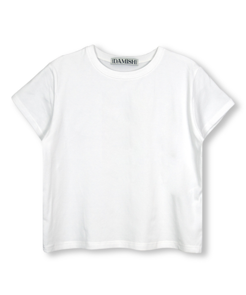DAMISH(ダミシュ)の「ベーシックセミクルーネックTシャツ_ホワイト(Tシャツ/カットソー・レディース・ホワイト・SMALL/MEDIUM)」の4枚目の写真