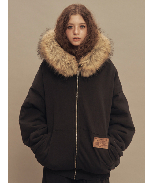 WILDSIDE Oversize Fair‑Food Zip‑Up Chacoal — вайлд‑унисекс фартук