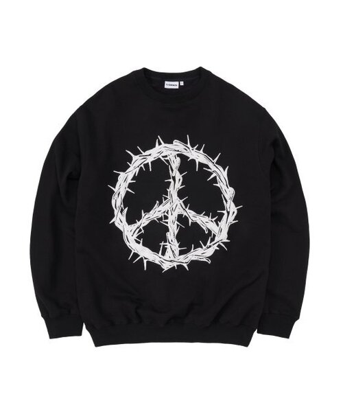 LORES(ロアス)の「Peace Crewneck - Black(スウェット・レディース・その他・MEDIUM/LARGE/X-LARGE)」の1枚目の写真