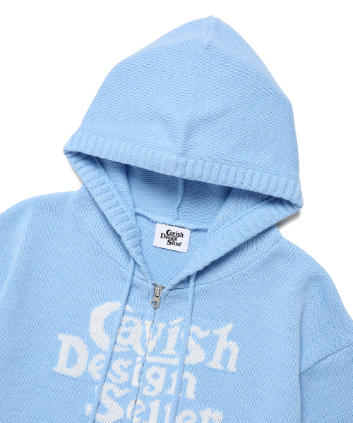 Cavish(カビシ)の「W SELLER LOGO KNIT ZIP UP HOODIE BLUE(CV2EFFK684A)(パーカー・レディース・ブルー・FREE)」の3枚目の写真