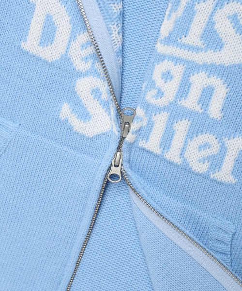 Cavish(カビシ)の「W SELLER LOGO KNIT ZIP UP HOODIE BLUE(CV2EFFK684A)(パーカー・レディース・ブルー・FREE)」の5枚目の写真