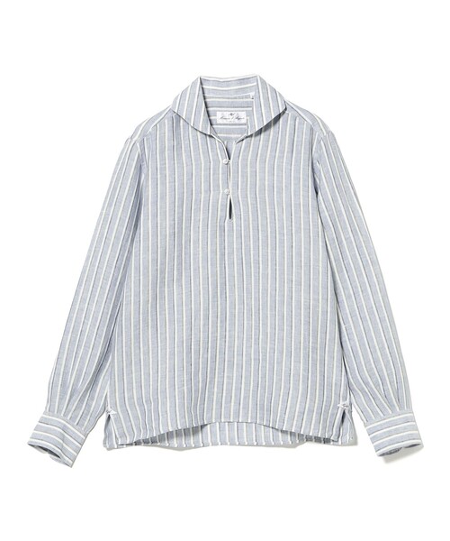 BRILLA per il gusto（ブリッラペルイルグースト）の「Massimo d’Augusto / ALAMARI リネン ストライプ カプリシャツ（シャツ/ブラウス・メンズ・ブルー系その他2・LARGE/MEDIUM/SMALL）」の8枚目の写真