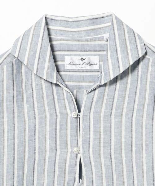 BRILLA per il gusto（ブリッラペルイルグースト）の「Massimo d’Augusto / ALAMARI リネン ストライプ カプリシャツ（シャツ/ブラウス・メンズ・ブルー系その他2・LARGE/MEDIUM/SMALL）」の7枚目の写真