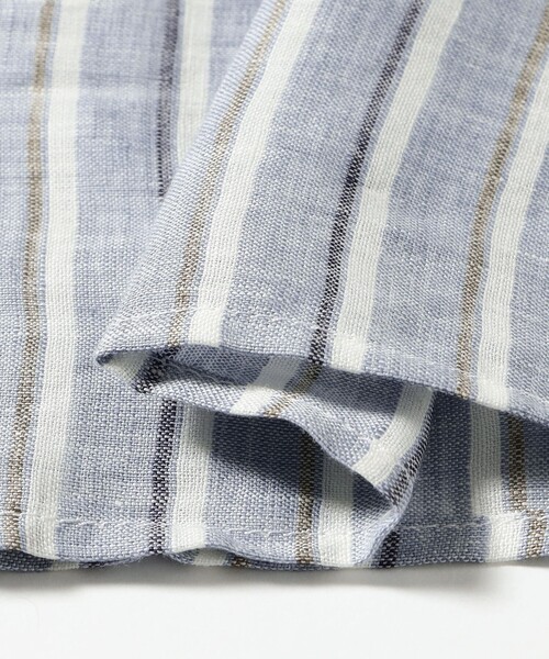 BRILLA per il gusto（ブリッラペルイルグースト）の「Massimo d’Augusto / ALAMARI リネン ストライプ カプリシャツ（シャツ/ブラウス・メンズ・ブルー系その他2・LARGE/MEDIUM/SMALL）」の3枚目の写真