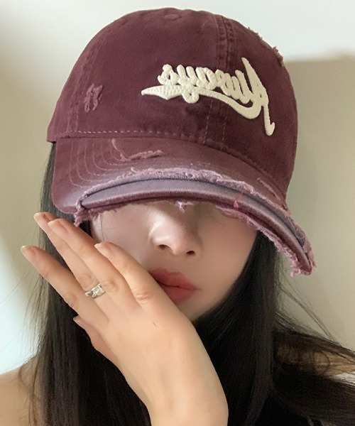 lilful(リルフル)の「【26年春夏新作】ダメージ加工 グラデーションデザインキャップ(キャップ・レディース・レッド/ピンク/ブラウン/ブラック/ブルー・F)」の13枚目の写真