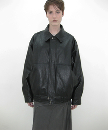 CACELE（カッセル）の「OVERSIZED LEATHER JUMPER, BLACK（ライダースジャケット）」