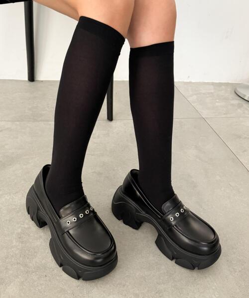 WEGO（ウィゴー）の「WEGO/2wayリボン厚底ローファー（ローファー・レディース・ブラック・LARGE/MEDIUM/SMALL）」の9枚目の写真