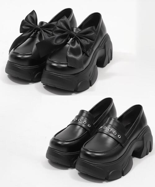 WEGO（ウィゴー）の「WEGO/2wayリボン厚底ローファー（ローファー・レディース・ブラック・LARGE/MEDIUM/SMALL）」の12枚目の写真