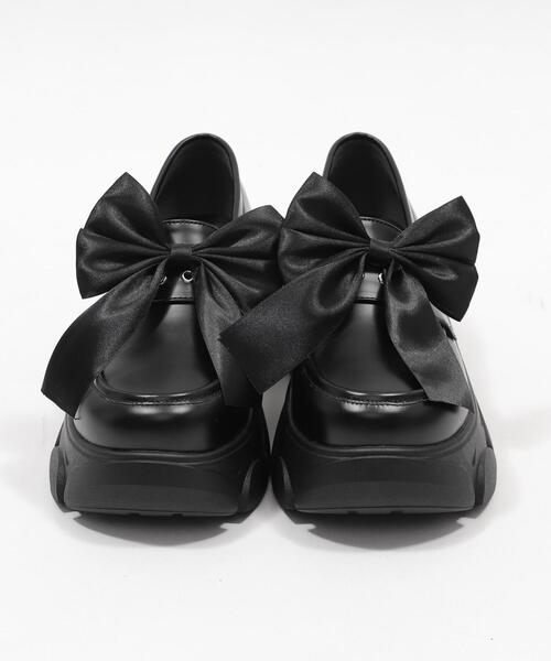 WEGO（ウィゴー）の「WEGO/2wayリボン厚底ローファー（ローファー・レディース・ブラック・LARGE/MEDIUM/SMALL）」の14枚目の写真