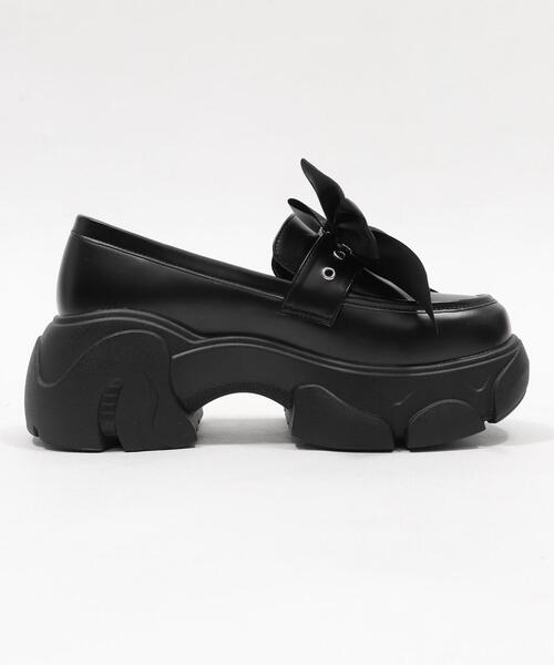 WEGO（ウィゴー）の「WEGO/2wayリボン厚底ローファー（ローファー・レディース・ブラック・LARGE/MEDIUM/SMALL）」の5枚目の写真