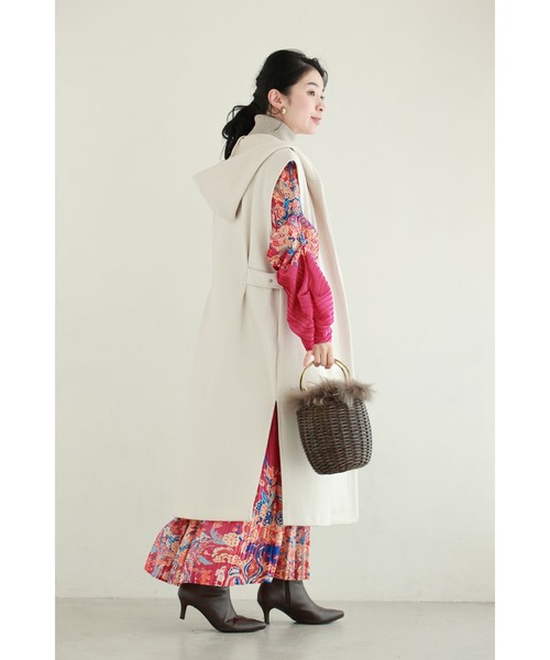 cawaii(カワイイ)の「ふんわり変形タック袖の鮮やかな花柄プリーツロングワンピース(ワンピース・レディース・ピンク・FREE)」の17枚目の写真