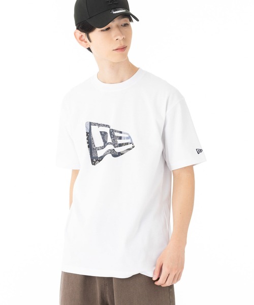 NEW ERA(ニューエラ)の「ニューエラ 半袖Tシャツ フラッグロゴ ラバープリント(Tシャツ/カットソー・メンズ・ブラック/ホワイト・L/M/S/XXL/XL)」の10枚目の写真