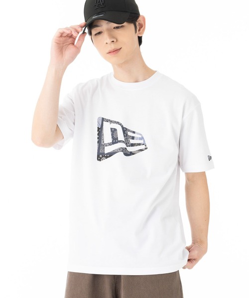 NEW ERA(ニューエラ)の「ニューエラ 半袖Tシャツ フラッグロゴ ラバープリント(Tシャツ/カットソー・メンズ・ブラック/ホワイト・L/M/S/XXL/XL)」の7枚目の写真