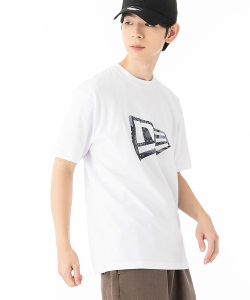NEW ERA(ニューエラ)の「ニューエラ 半袖Tシャツ フラッグロゴ ラバープリント(Tシャツ/カットソー・メンズ・ブラック/ホワイト・L/M/S/XXL/XL)」の8枚目の写真