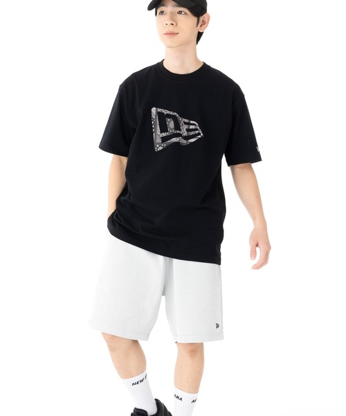 NEW ERA(ニューエラ)の「ニューエラ 半袖Tシャツ フラッグロゴ ラバープリント(Tシャツ/カットソー・メンズ・ブラック/ホワイト・L/M/S/XXL/XL)」の4枚目の写真