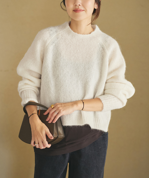plage(プラージュ)の「mohair mix YOU ニット(ニット/セーター・レディース・ホワイト/ピンク/ベージュ/チャコールグレー・FREE)」の2枚目の写真