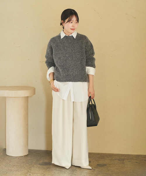 plage(プラージュ)の「mohair mix YOU ニット(ニット/セーター・レディース・ホワイト/ピンク/ベージュ/チャコールグレー・FREE)」の5枚目の写真