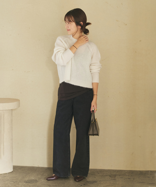 plage(プラージュ)の「mohair mix YOU ニット(ニット/セーター・レディース・ホワイト/ピンク/ベージュ/チャコールグレー・FREE)」の6枚目の写真