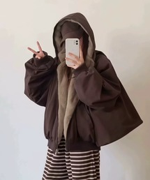 CELENA BEATS（セレナビーツ）の「フェイクファー ボア ビッグフード 2WAY リバーシブル ジャケット（その他アウター）」