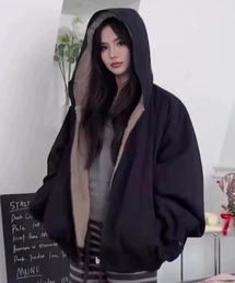 CELENA BEATS（セレナビーツ）の「フェイクファー ボア ビッグフード 2WAY リバーシブル ジャケット（その他アウター）」