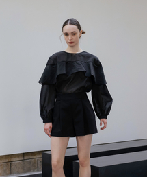 YOUNESS（ユニス）の「Black flared sheer blouse（シャツ/ブラウス）」