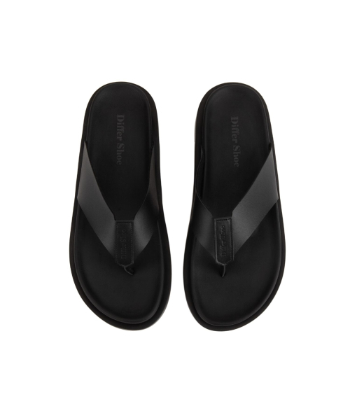 DIFFERSHOE(ディファーシュー)の「男性ステアレザーフリップフロップサンダル5CM(サンダル・メンズ・ブラック・25cm/28cm/26cm/27cm)」の2枚目の写真
