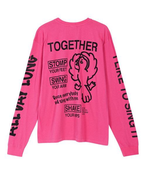 MOSQUITO MURDERERS（モスキートマーダラーズ）の「I LIKE TO SING IT ALL DAY LONG Dance everybody and sing with me LONG-SLEEVED -Pink（Tシャツ/カットソー・メンズ・その他・2）」の2枚目の写真