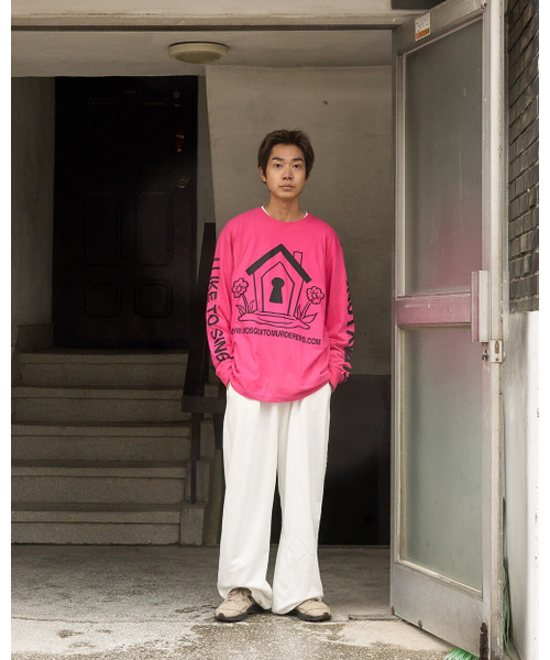 MOSQUITO MURDERERS（モスキートマーダラーズ）の「I LIKE TO SING IT ALL DAY LONG Dance everybody and sing with me LONG-SLEEVED -Pink（Tシャツ/カットソー・メンズ・その他・2）」の5枚目の写真