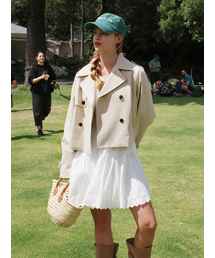 LANGNLU（ラングアンドルー）の「ROY Short Trench Jacket(Roy)_LIGHT BEIGE（トレンチコート）」