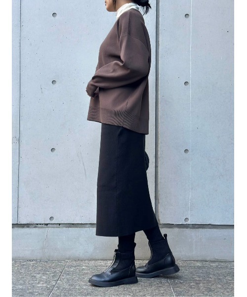 Emma Taylor（エマテイラー）の「再入荷！【+3ｃｍ】フロントジップリブチェルシーブーツ（ブーツ・レディース・ブラック・L/M）」の2枚目の写真