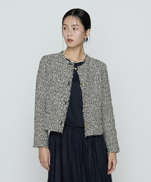 K.T KIYOKO TAKASE | セレモニーツイード ノーカラージャケット(ノーカラージャケット)