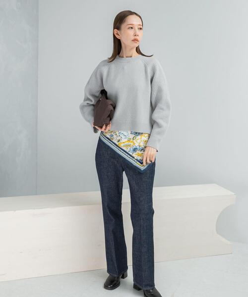 URBAN RESEARCH ROSSO WOMEN(アーバンリサーチ ロッソ)の「スーパーファインラムズウールショートニット(ニット/セーター・レディース・オフホワイト/レッド/ライトグレー/ブラック・FREE)」の16枚目の写真