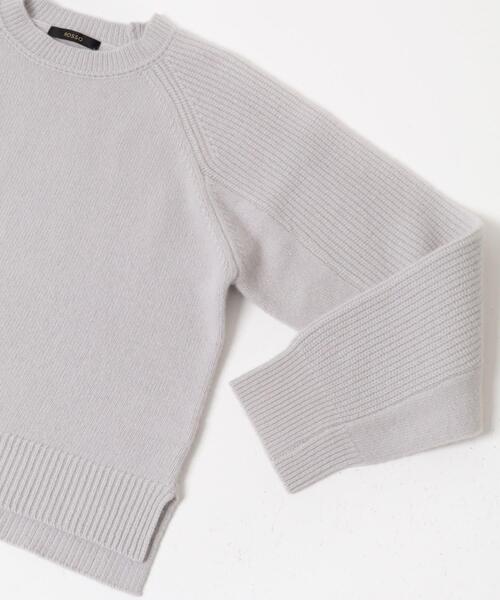 URBAN RESEARCH ROSSO WOMEN（アーバンリサーチ　ロッソ）の「スーパーファインラムズウールショートニット（ニット/セーター・レディース・オフホワイト/レッド/ライトグレー/ブラック・FREE）」の6枚目の写真