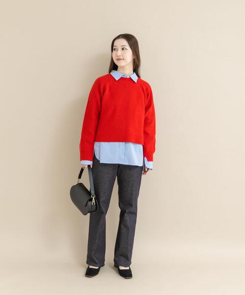 【NEW】アーバンリサーチ ロッソ（URBAN RESEARCH ROSSO）/スーパーファインラムズウールショートニット セール】スーパーファインラムズウールショートニット（ニット