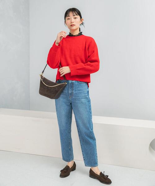 URBAN RESEARCH ROSSO WOMEN（アーバンリサーチ　ロッソ）の「スーパーファインラムズウールショートニット（ニット/セーター・レディース・オフホワイト/レッド/ライトグレー/ブラック・FREE）」の14枚目の写真