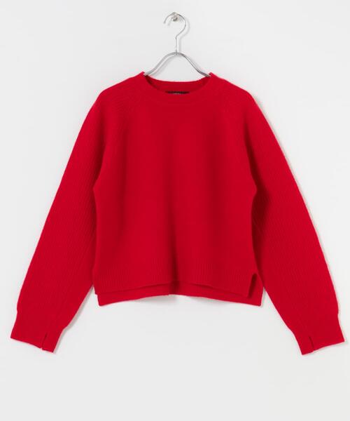 URBAN RESEARCH ROSSO WOMEN（アーバンリサーチ　ロッソ）の「スーパーファインラムズウールショートニット（ニット/セーター・レディース・オフホワイト/レッド/ライトグレー/ブラック・FREE）」の18枚目の写真