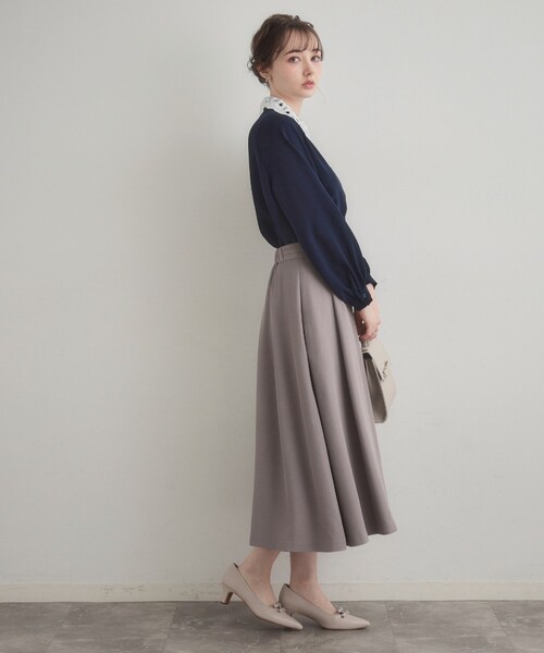 couture brooch(クチュールブローチ)の「レース衿ジョーゼットブラウス(シャツ/ブラウス・レディース・ネイビー/オフホワイト・38/40)」の13枚目の写真