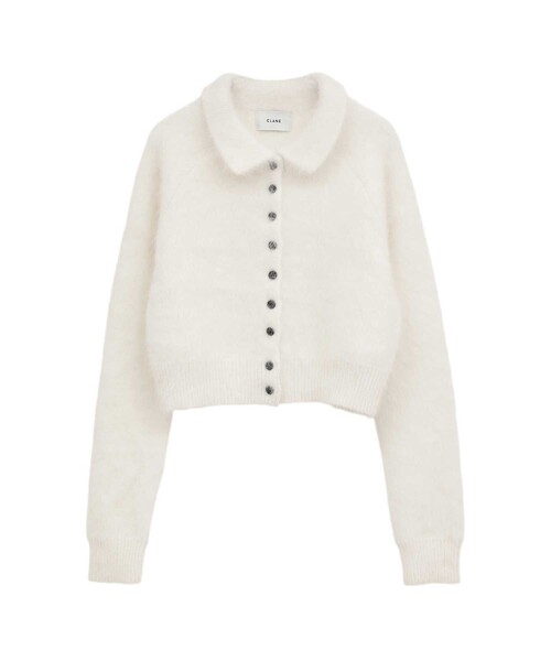 CLANE（クラネ）の「【CLANE/クラネ】ANGORA SHORT KNIT CARDIGAN/アンゴラショートニットカーディガン（カーディガン/ボレロ・レディース・ブルー/アイボリー・1/2）」の2枚目の写真
