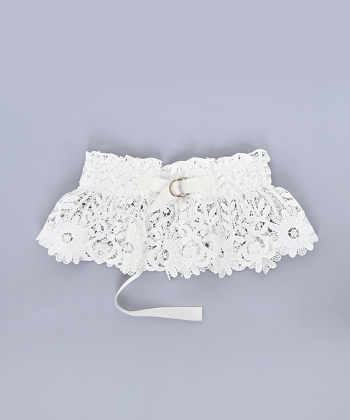 Narcissus（ナルシス）の「レースペプラムベルト/フラワーレース（ベルト・レディース・ブラック/ホワイト・FREE）」の5枚目の写真