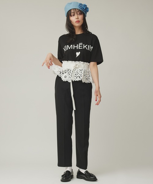 Narcissus（ナルシス）の「レースペプラムベルト/フラワーレース（ベルト・レディース・ブラック/ホワイト・FREE）」の4枚目の写真