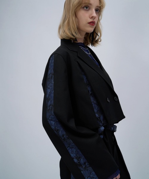 HARE（ハレ）の「ジャガードラインショートジャケット(HARE)（テーラードジャケット・レディース・オフホワイト/ブラック・FREE）」の14枚目の写真