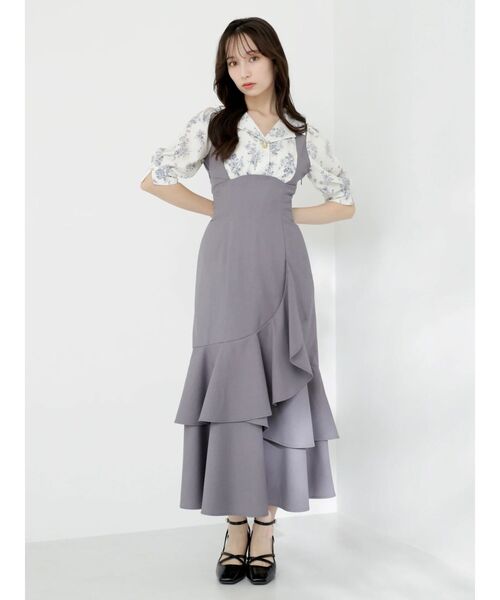 dazzlin(ダズリン)の「レイヤードライクコルセットワンピース(ワンピース・レディース・ベージュ/ライトグレー・SMALL/MEDIUM)」の4枚目の写真