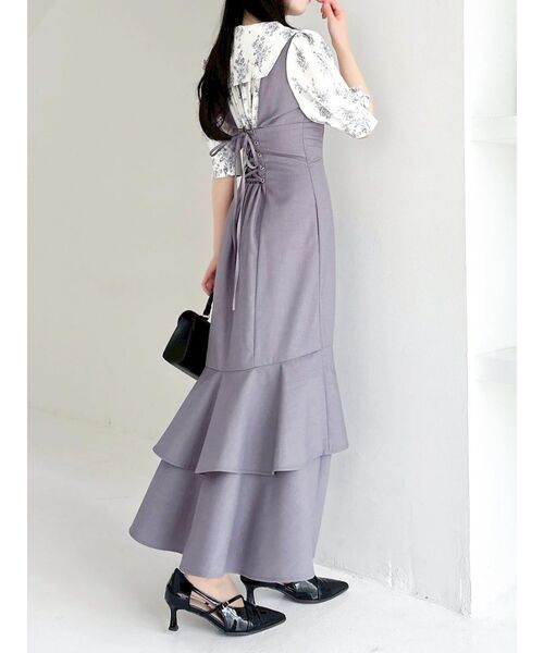 dazzlin(ダズリン)の「レイヤードライクコルセットワンピース(ワンピース・レディース・ベージュ/ライトグレー・SMALL/MEDIUM)」の9枚目の写真